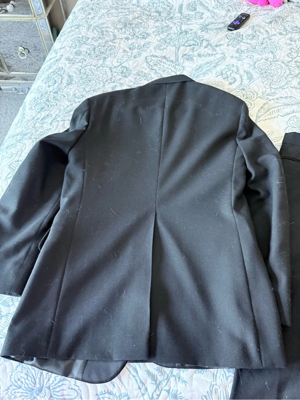 Men's Black Tuxedo Suit - Jacket, Pants, Cummerbund Satin Lapels - Wool SZ 38”